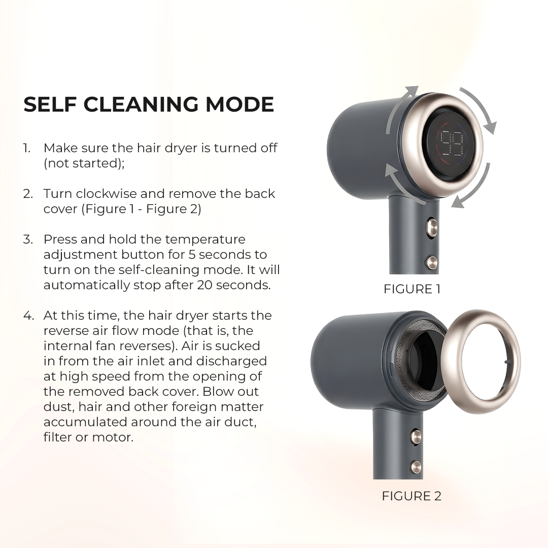 Professional Portable Self-Cleaning Silver Dryer Blower for Travel MC-H02(C)