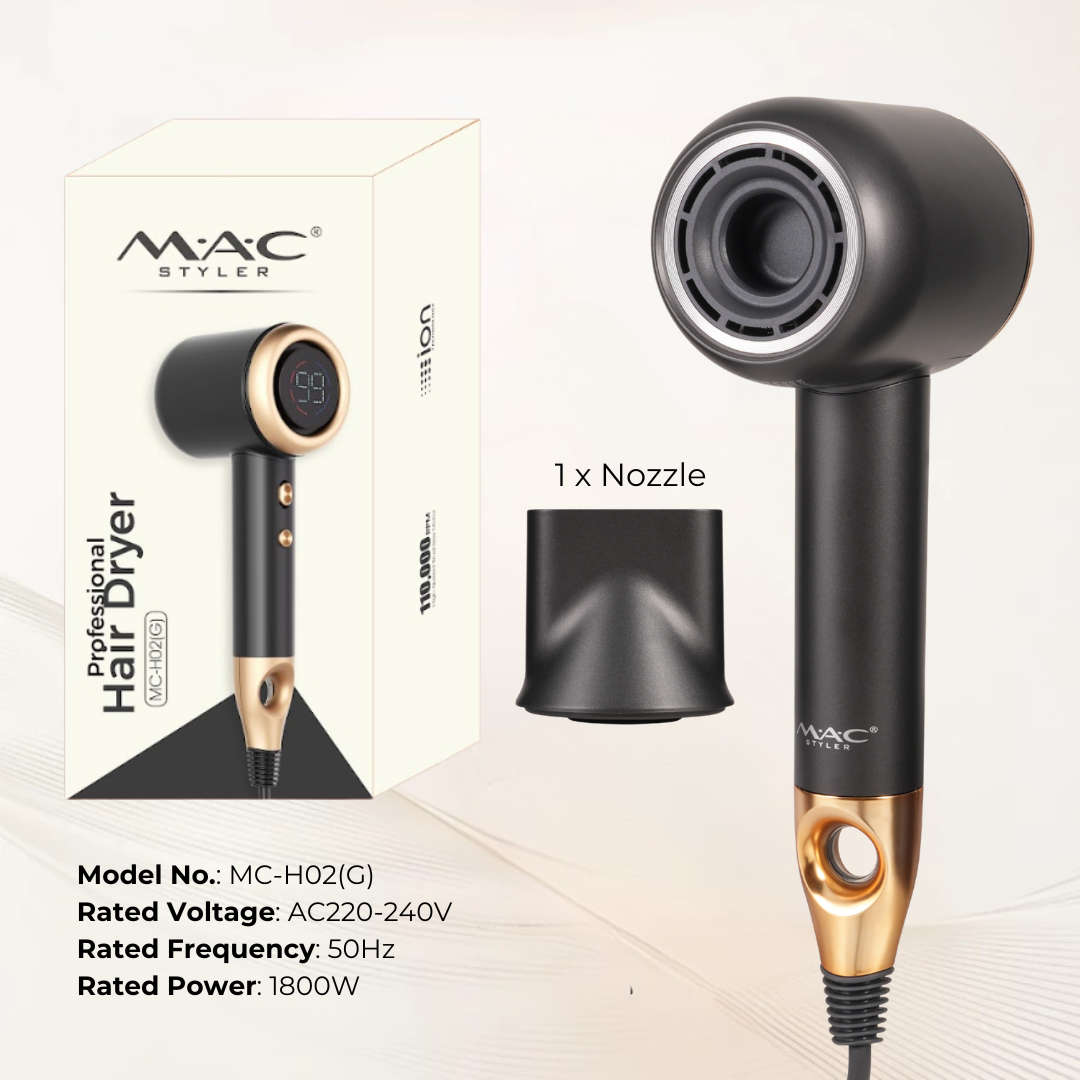 Professional Portable Self-Cleaning Gold Dryer Blower for Travel MC-H02(G)
