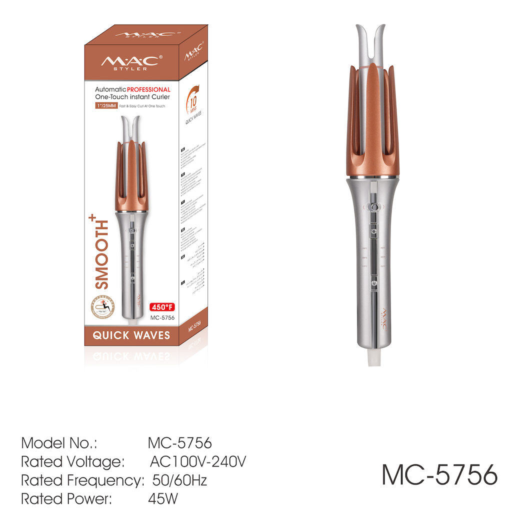 MAC Styler Smooth+ Automatic Professional One-Touch Instant Curler Curling Iron MC5756