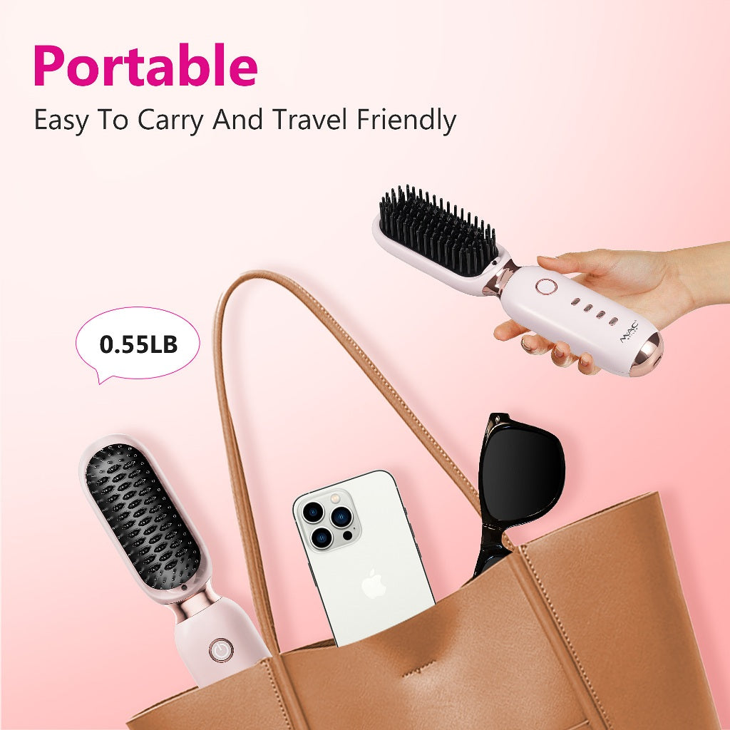 Wireless Portable Hair Straightener Thermal Brush MC17