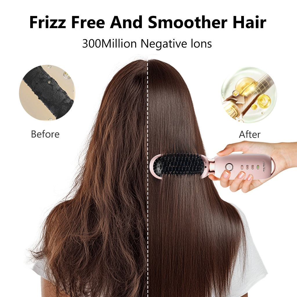 Wireless Portable Hair Straightener Thermal Brush MC17