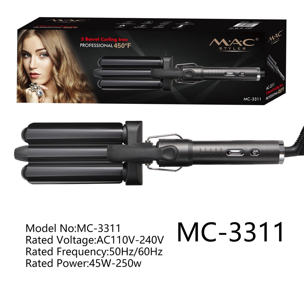 Three Barrel Professional Big Wave Curler MC3311