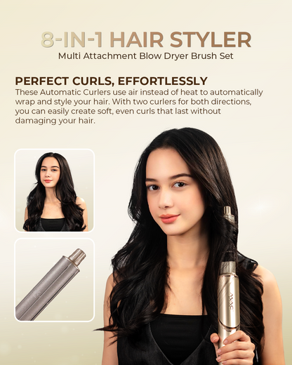 8 in 1 Hair Styler Multi Attachment Blow Dryer Brush Set MC6767