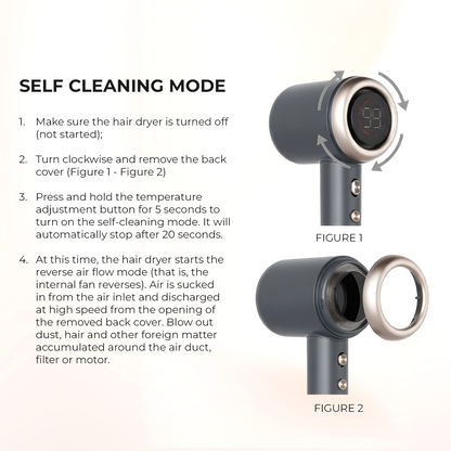 Professional Portable Self-Cleaning Silver Dryer Blower for Travel MC-H02(C)