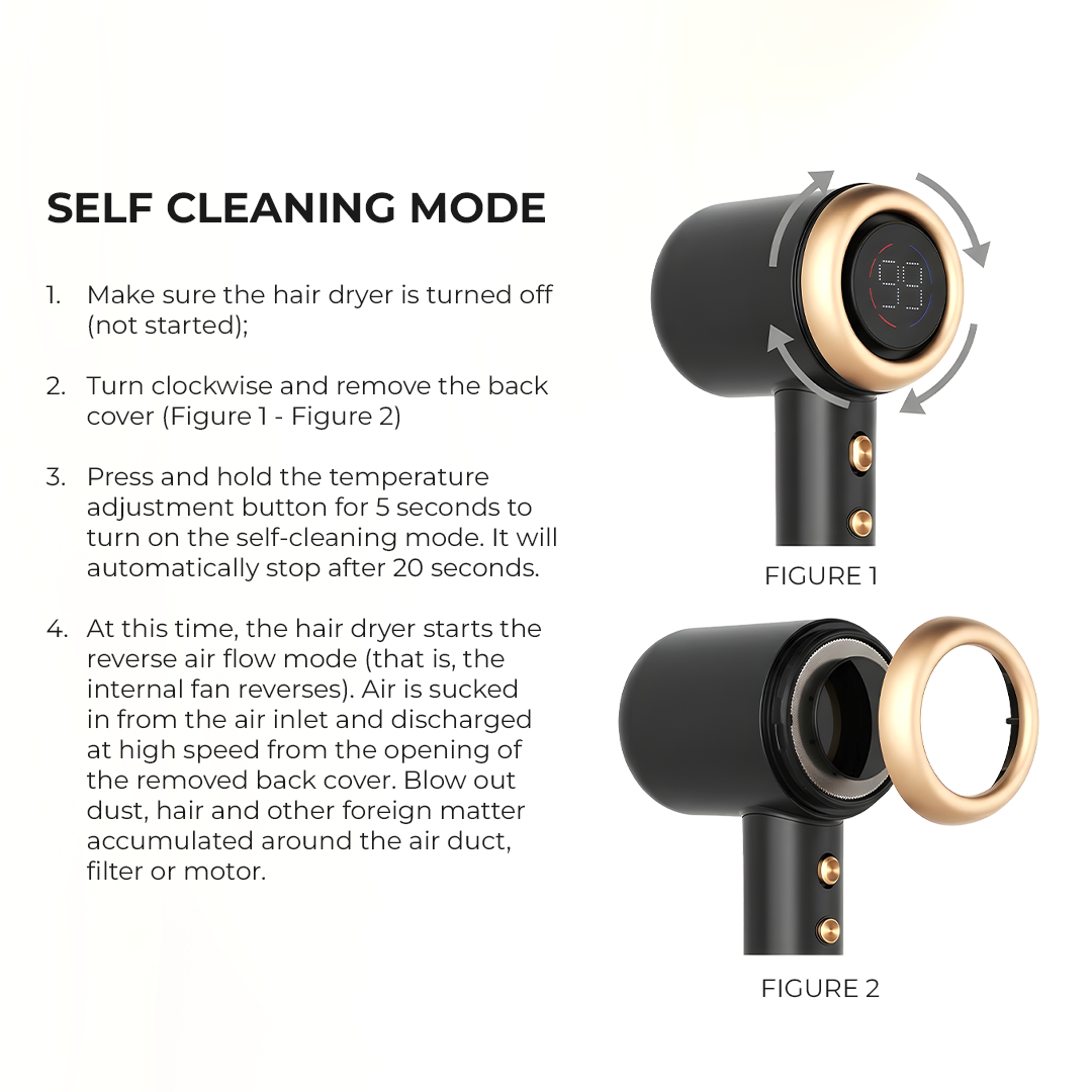 Professional Portable Self-Cleaning Gold Dryer Blower for Travel MC-H02(G)