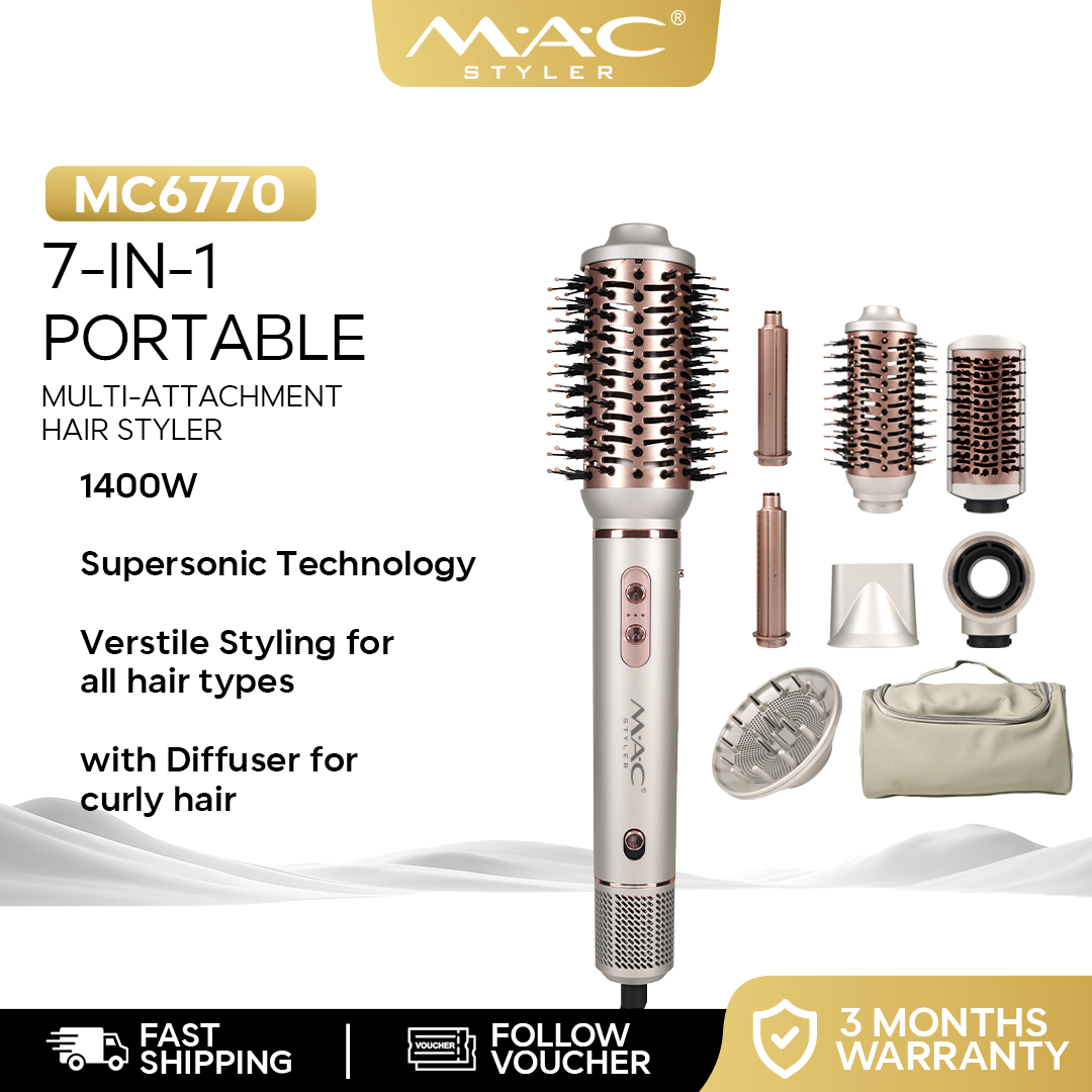7 in 1 Hair Styler Supersonic Portable Multi Attachment Set for Travel MC6768