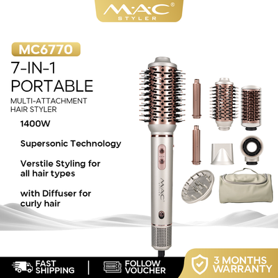 7 in 1 Hair Styler Supersonic Portable Multi Attachment Set for Travel MC6770