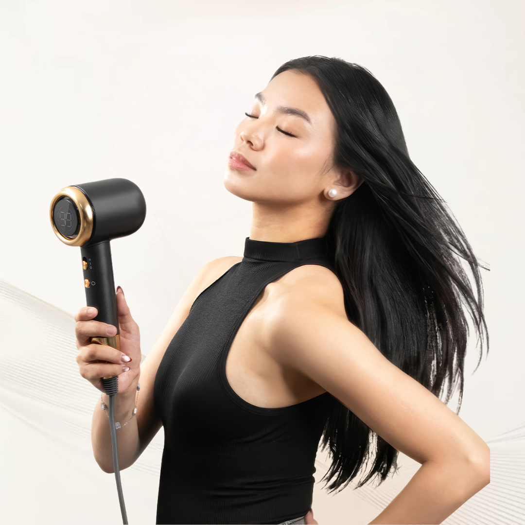 Professional Portable Self-Cleaning Gold Dryer Blower for Travel MC-H02(G)