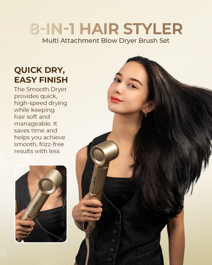 8 in 1 Hair Styler Multi Attachment Blow Dryer Brush Set MC6767