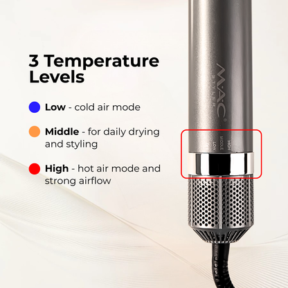 6 in 1 Hair Styler Supersonic Portable Multi Attachment Set for Travel MC6768