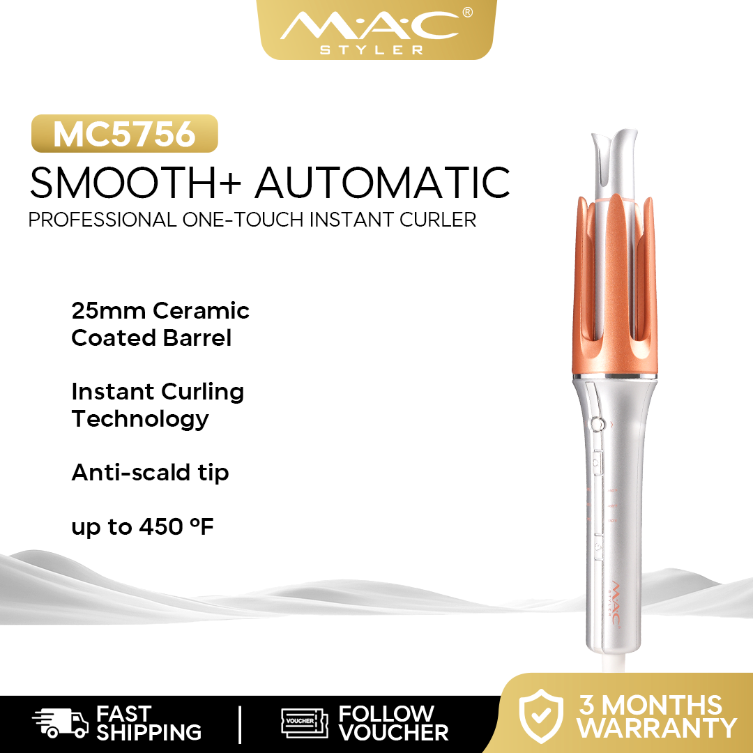MAC Styler Smooth+ Automatic Professional One-Touch Instant Curler Curling Iron MC5756