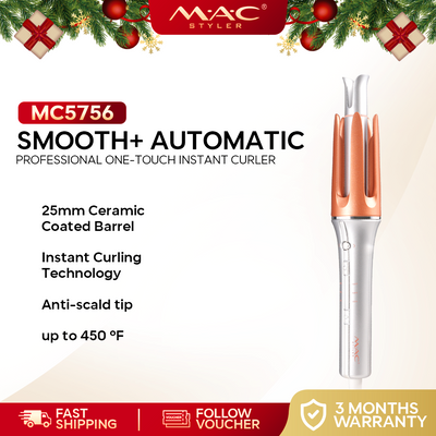 MAC Styler Smooth+ Automatic Professional One-Touch Instant Curler Curling Iron MC5756