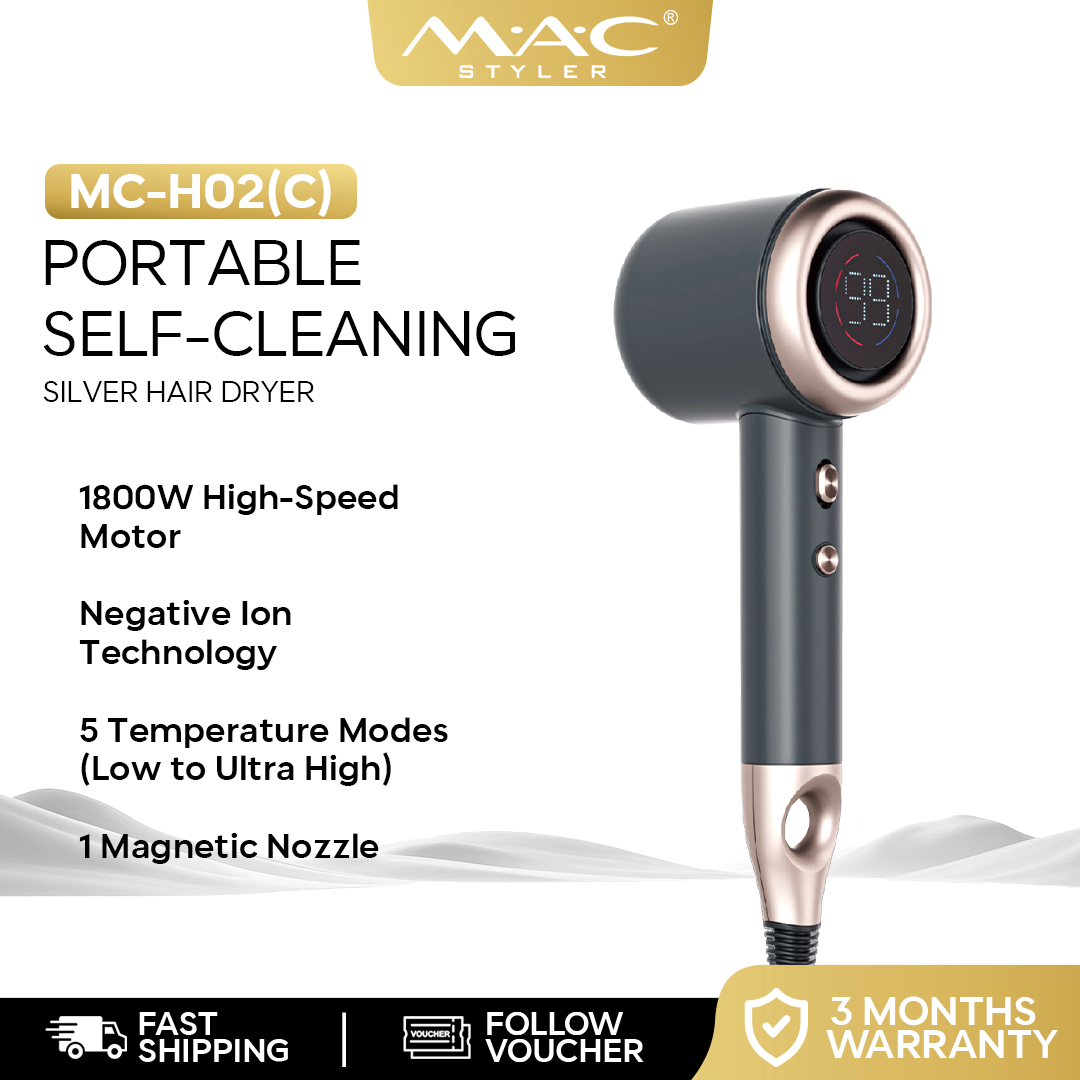 Professional Portable Self-Cleaning Silver Dryer Blower for Travel MC-H02(C)
