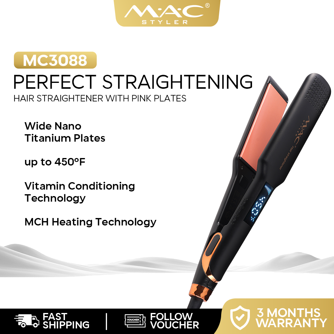 Perfect Straightening Straightener Iron Pink Plates MC3088