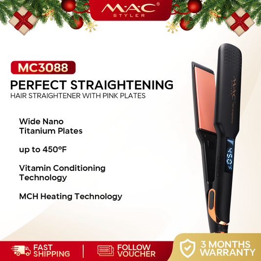 Perfect Straightening Straightener Iron Pink Plates MC3088