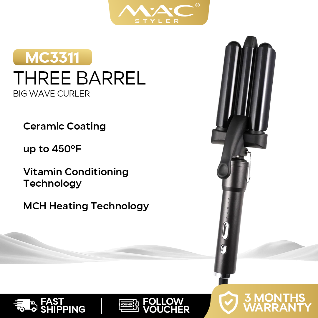 Three Barrel Professional Big Wave Curler MC3311