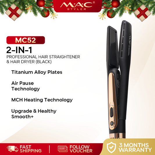 One-Step Air Straight 2-in-1 Professional Dryer & Iron in Black MC52