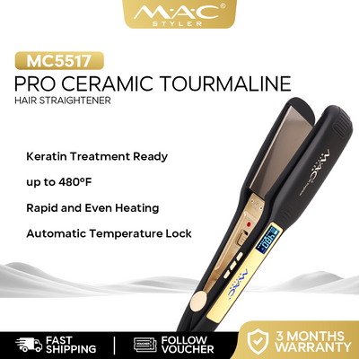 Pro Ceramic Tourmaline Wide Plates Straightener Iron MC5517