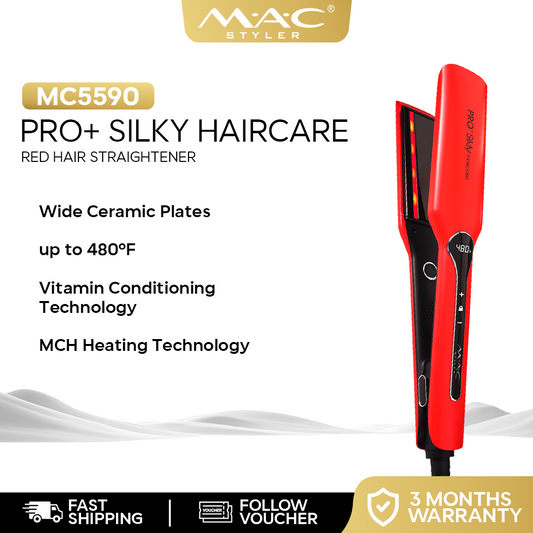 PRO+ Silky Haircare Red Straightener Iron MC5590