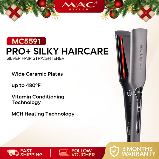 PRO+ Silky Haircare Silver Straightener Iron MC5591