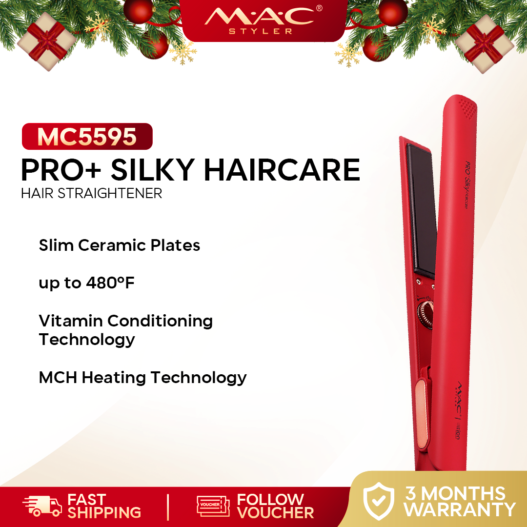 PRO+ Silky Haircare Red Straightener Iron Slim Plates MC5595