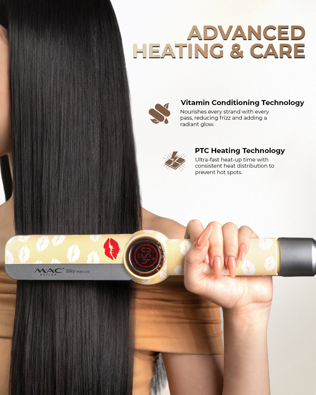 Upgrade & Healthy Smooth+ Professional Salon Hair Straightener Iron MC56