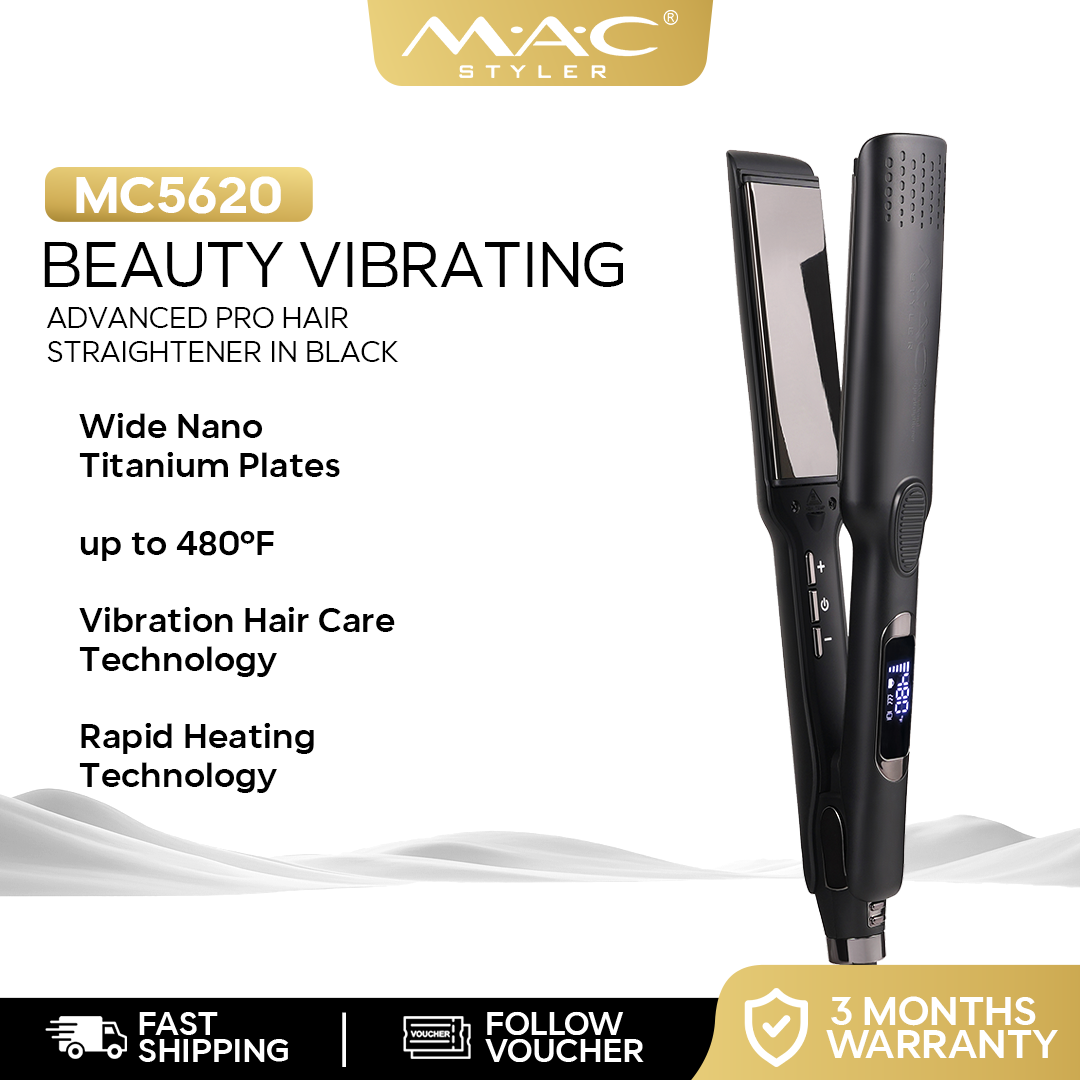 Beauty Vibrating Advanced Pro Straightener Iron in Black MC5620