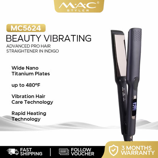 Beauty Vibrating Advanced Pro Straightener Hair Iron in Indigo MC5624