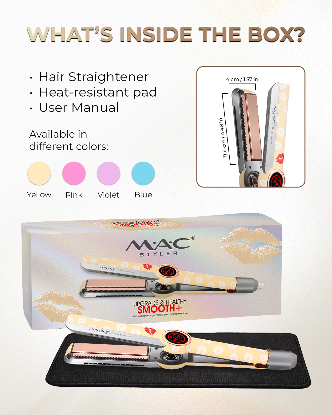 Upgrade & Healthy Smooth+ Professional Salon Hair Straightener Iron MC56