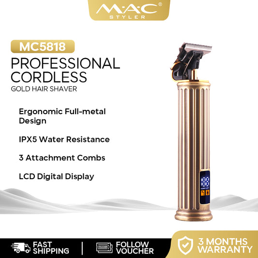 Mens Professional Cordless Gold Shaver Clipper MC5818