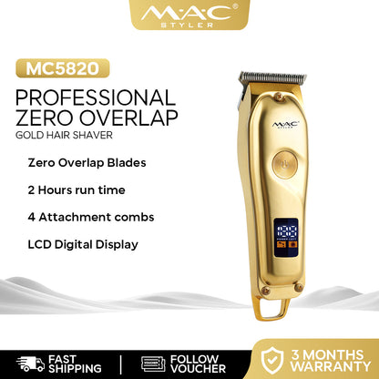 Mens Professional Zero Overlap Gold Shaver Clipper MC5820