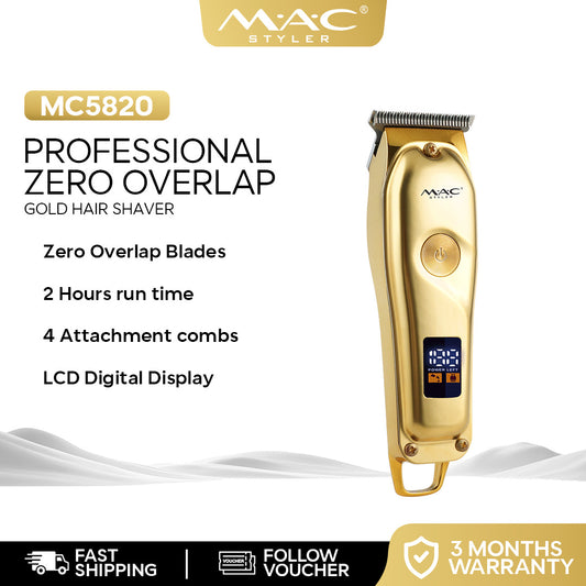 Mens Professional Zero Overlap Gold Shaver Clipper MC5820