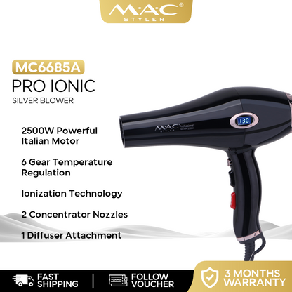 Professional Ionic Salon Hair Dryer Blower MC6685A