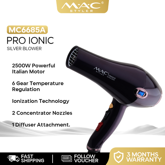 Professional Ionic Dryer Blower in Silver MC6685A