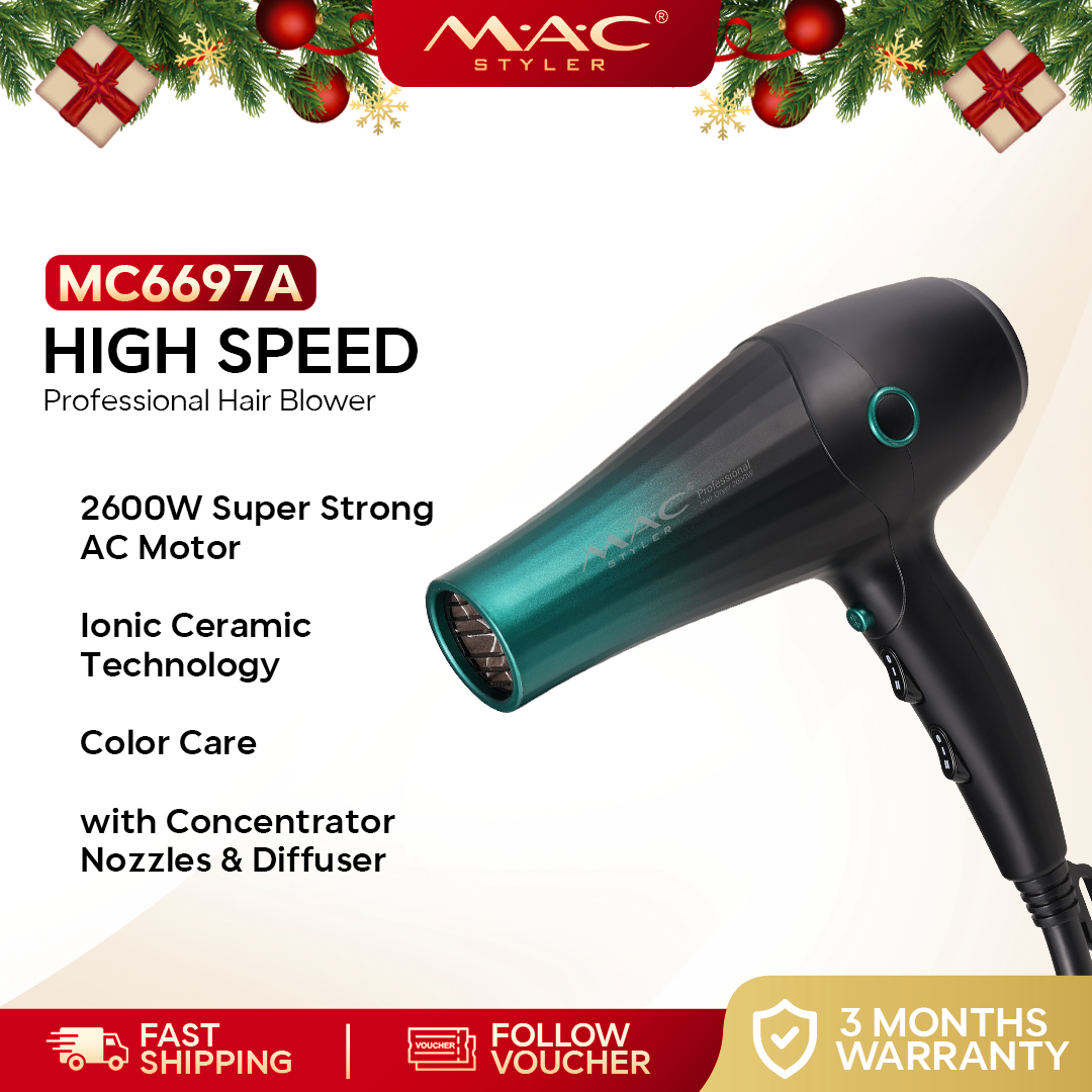 Green High Speed Professional Salon Hair Dryer Blower MC6697A