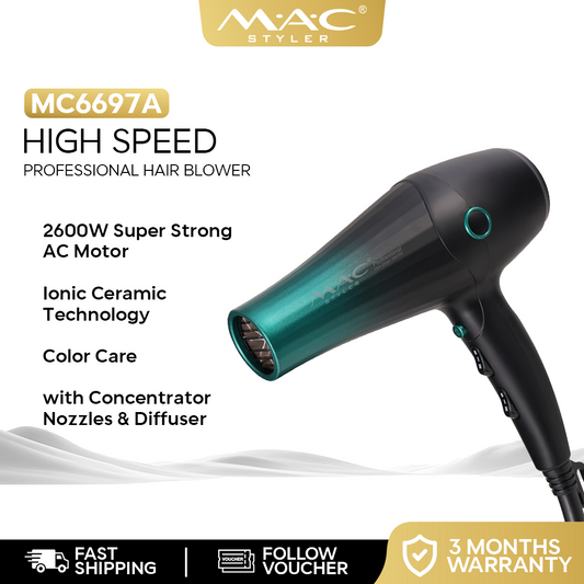 Green High Speed Professional Salon Hair Dryer Blower MC6697A