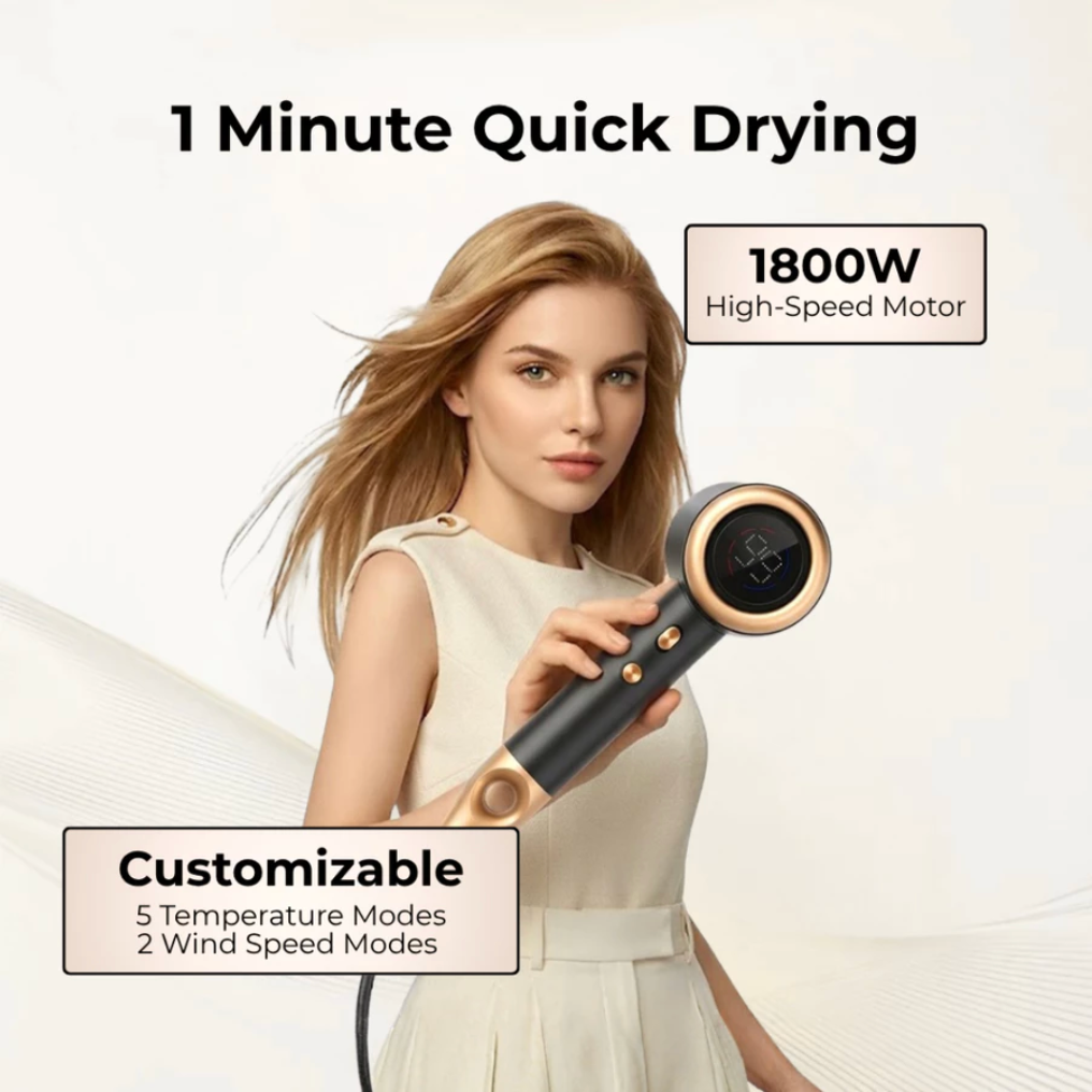 Professional Portable Self-Cleaning Gold Dryer Blower for Travel MC-H02(G)