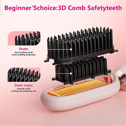 Wireless Portable Hair Straightener Thermal Brush MC17